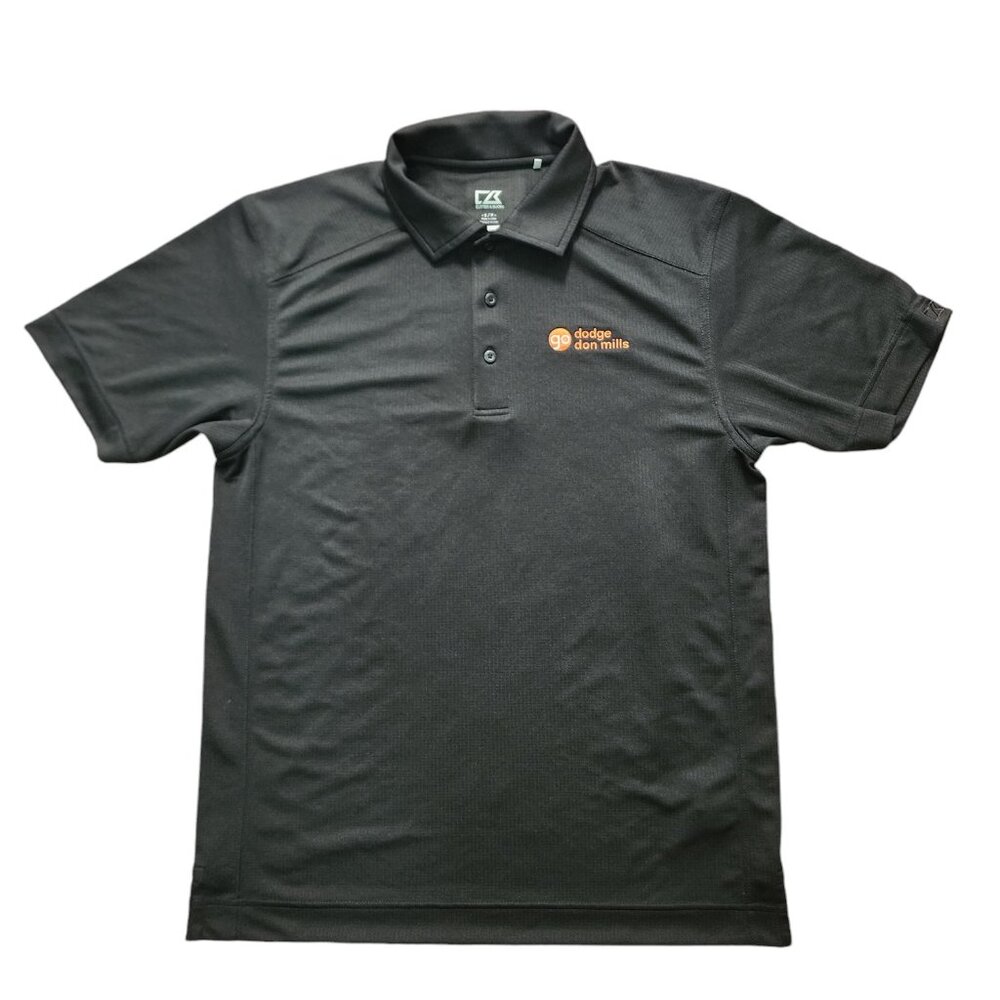 Cutter & Buck Polo Shirt Men's Size S Black Short Sleeve Golf Dry Tec Logo